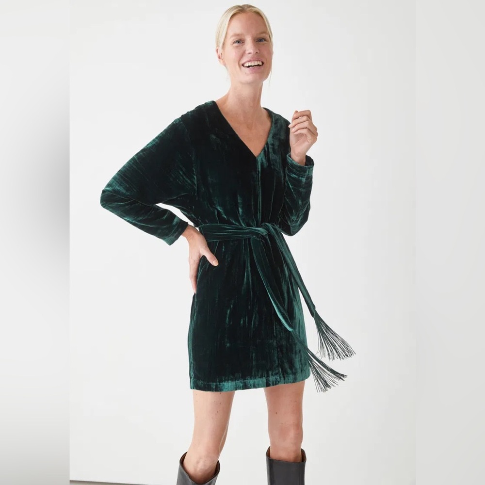 & OTHER STORIES $120 VELVET MINI DRESS